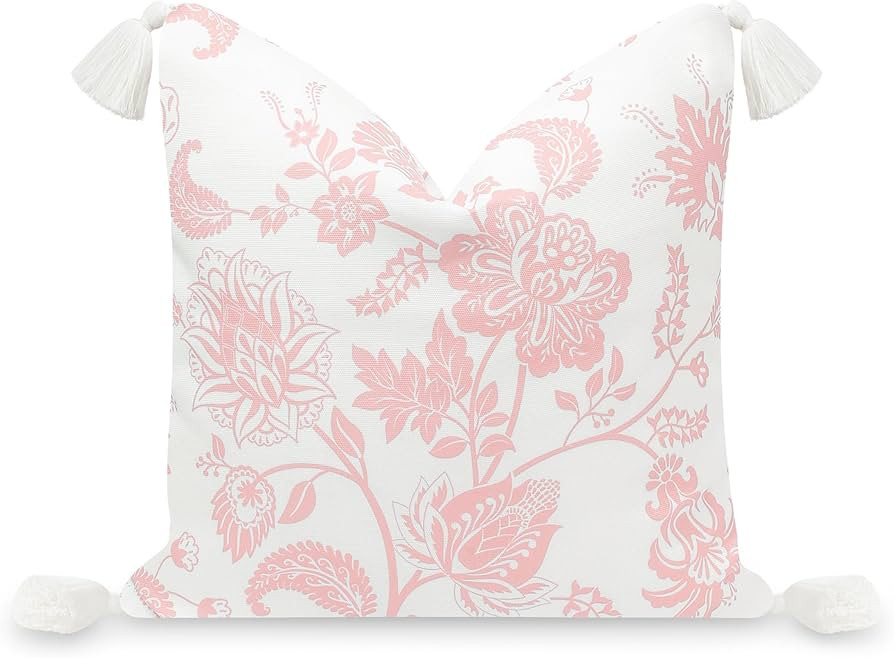 Hofdeco Premium Coastal Patio Indoor Outdoor Pillow Cover Only, 18"x18" Water Repellent for Backy... | Amazon (US)