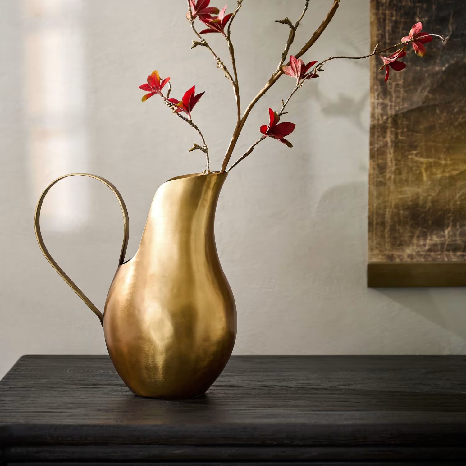 Antique Brass Pitcher Vase | Magnolia