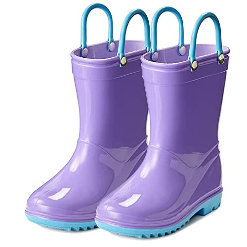 Puddle Play PVC Waterproof Rainboots - Purple Lavender and Light Blue - Easy-on Size 6 Toddler | Amazon (US)