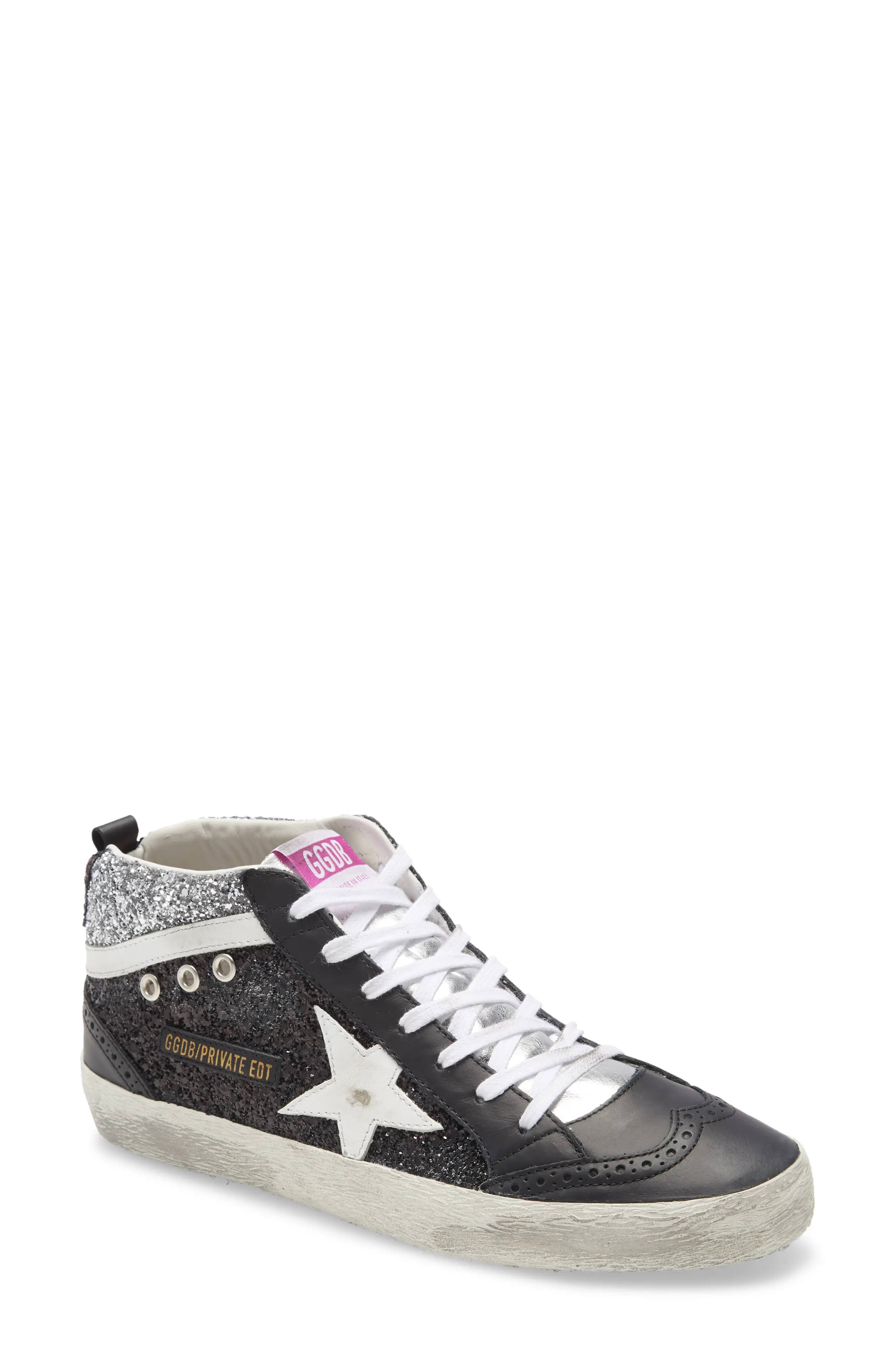 Women's Golden Goose Mid Star Sneaker, Size 11US - Black (Nordstrom Exclusive) | Nordstrom