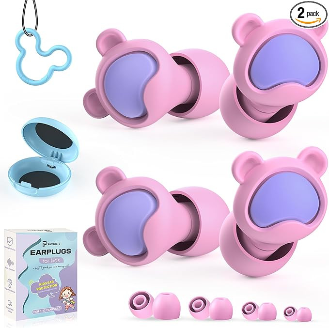 Kids Ear Plugs 2 Pairs(6-12 yrs), Reusable Noise Cancelling Earplugs, Silicone Noise Sensitivity ... | Amazon (US)