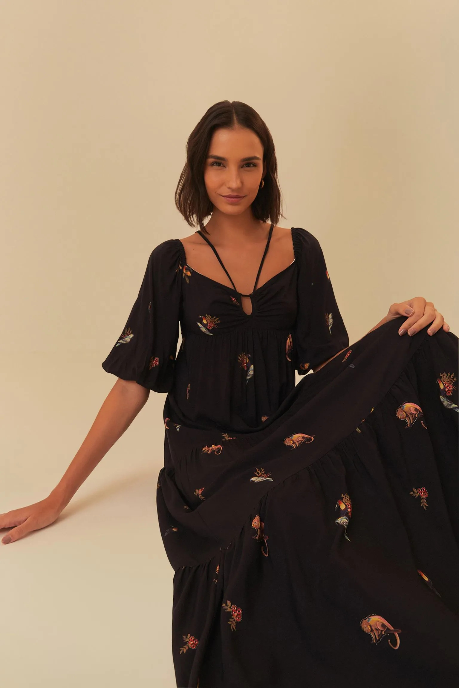 Vestido Longo Estampado Na Selva | Farm Rio (BR)