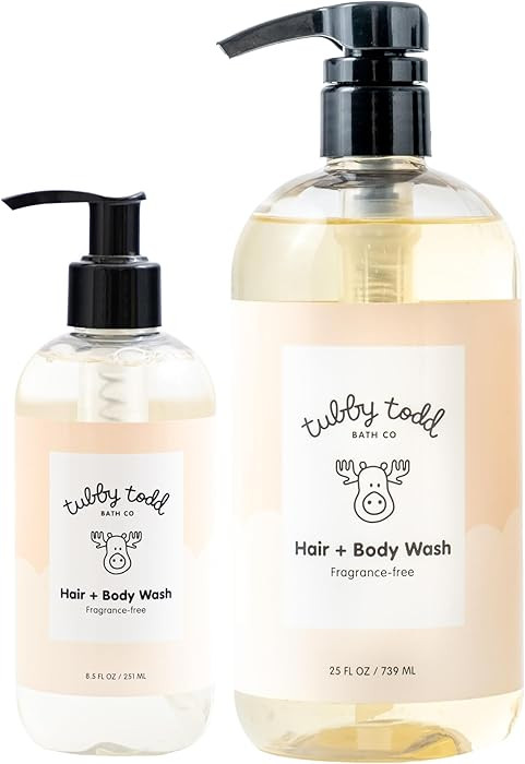 TUBBY TODD Hair + Body Wash Baby Shampoo and Body Wash, 2 Pack, 8.5oz & 25oz | Amazon (US)