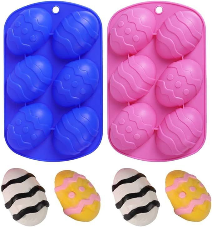 HomyPlaza Easter Egg Shaped Silicone Cake Mold, Trays Cooking Supplies for Chocolate, Candies, Ic... | Amazon (US)