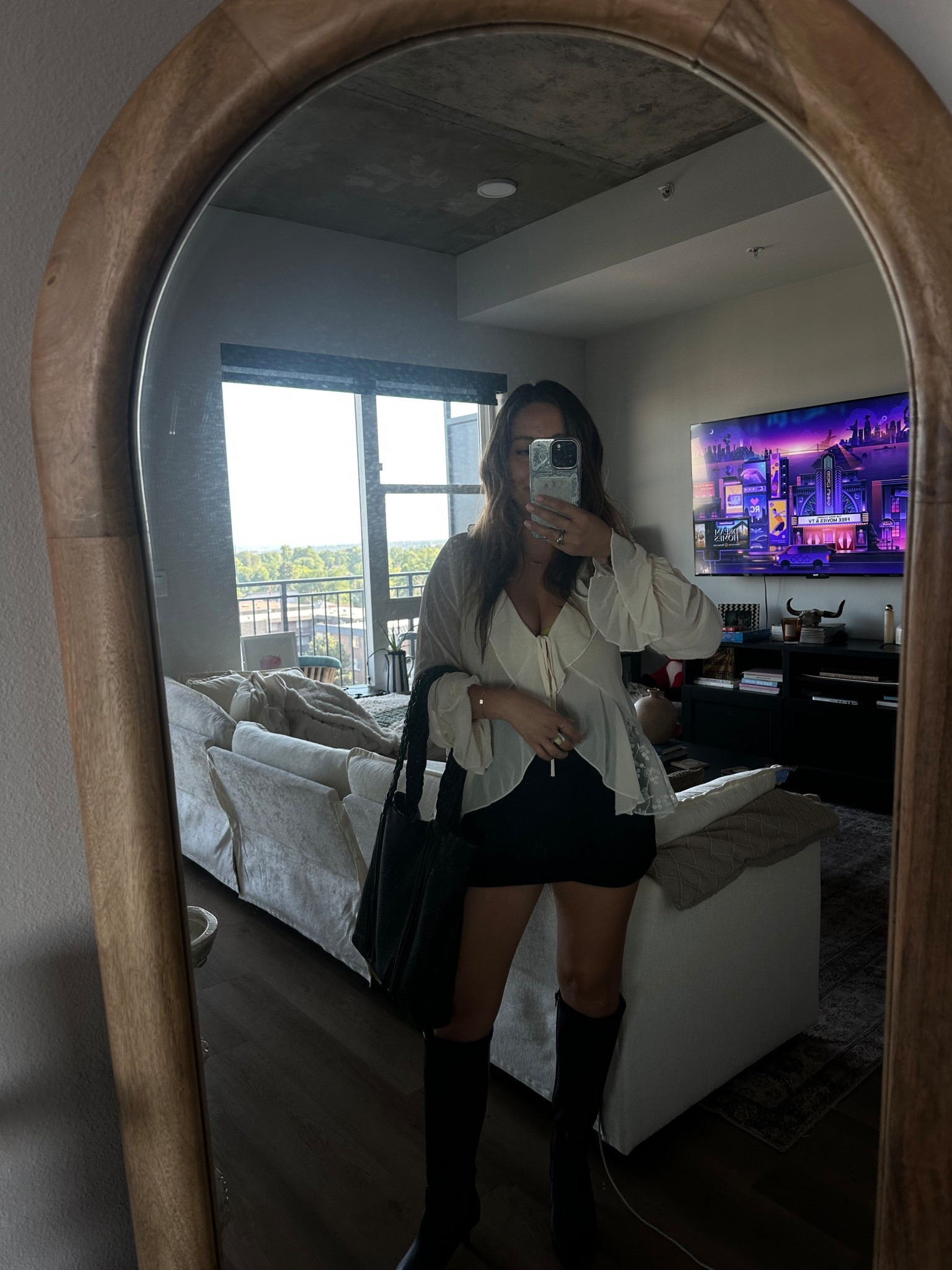 date night ootd. top size small. skort size small. boots are on sale! 

#LTKSaleAlert #LTKStyleTip #LTKFindsUnder100