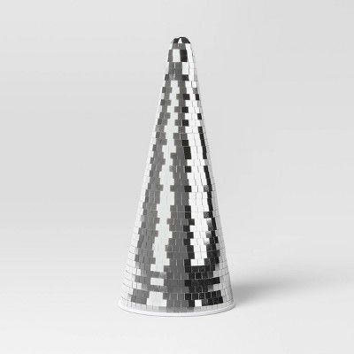 10" Mirrored Cone Christmas Tree Figurine - Wondershop™ Silver | Target