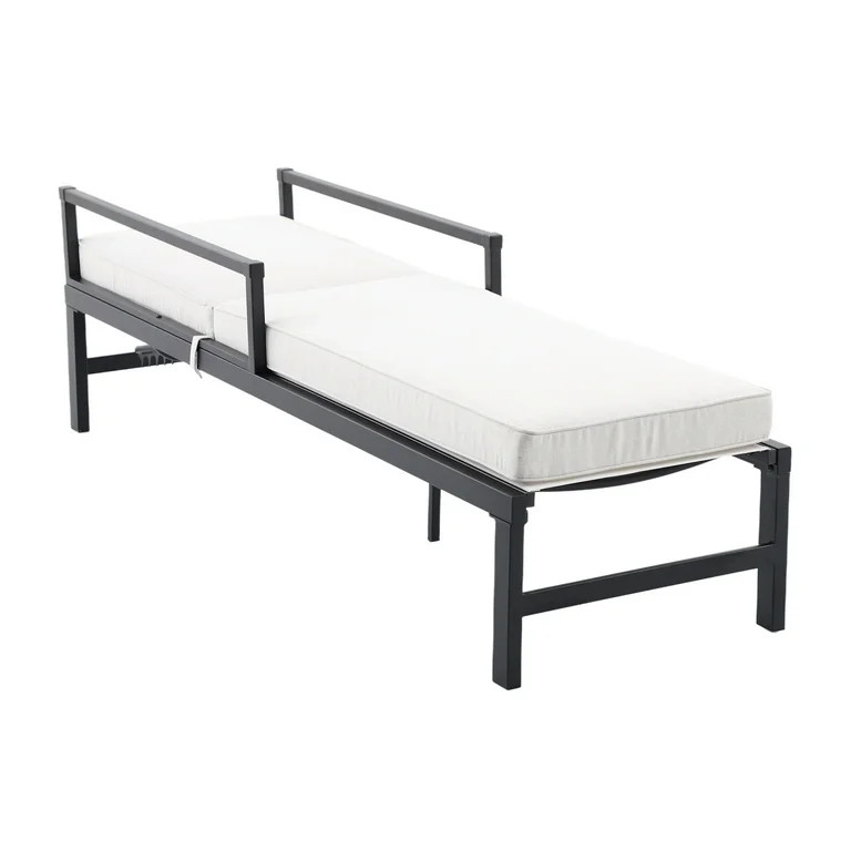 My Texas House Cambria Steel Outdoor Chaise Lounge, Black | Walmart (US)