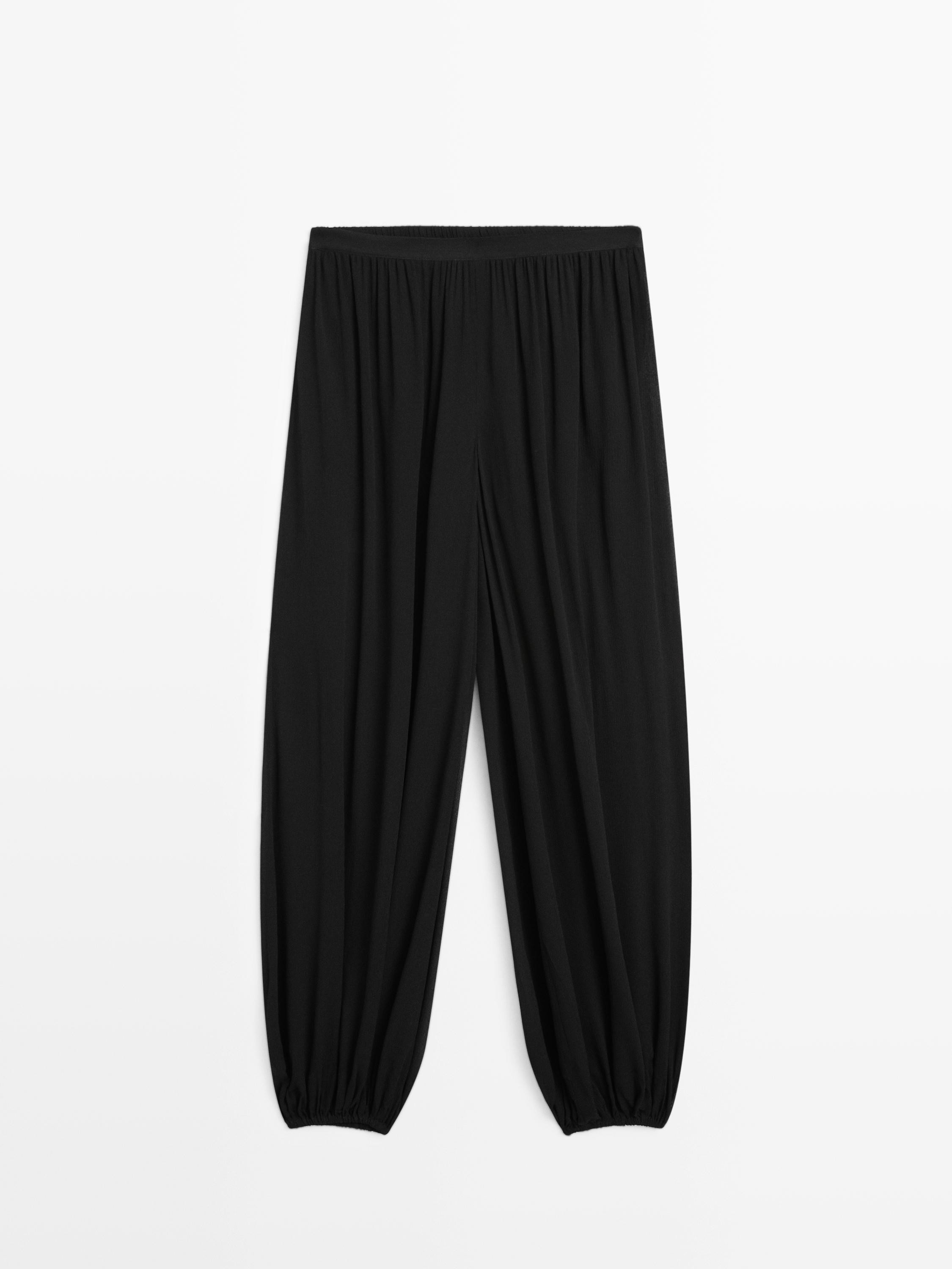 Sarouel trousers in flowing fabric - Limited | Massimo Dutti UK