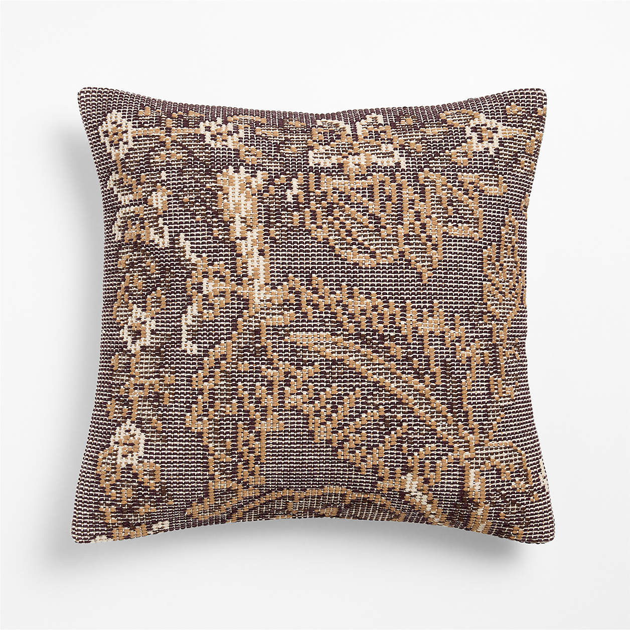Hillsfield Organic Cotton 20"x20" Deep Burgundy Throw Pillow Cover | Crate & Barrel | Crate & Barrel
