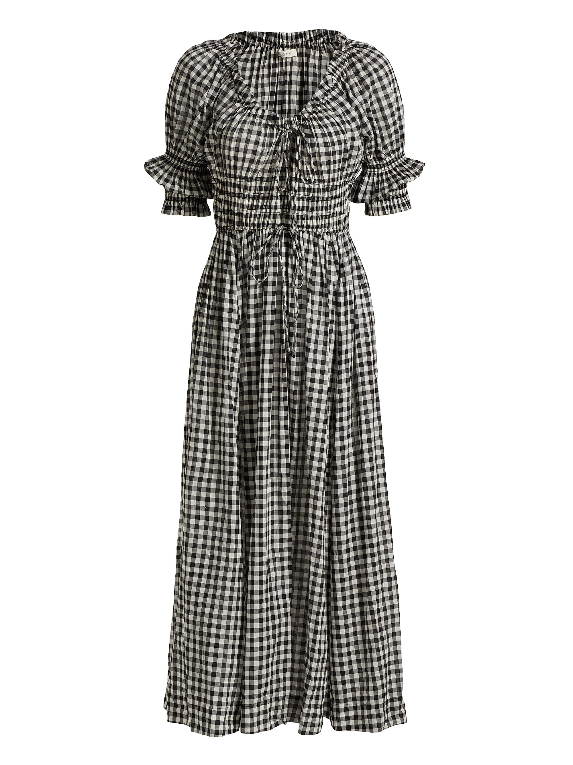 Ischia Gingham Cotton Tie-Waist Midi Dress | Saks Fifth Avenue