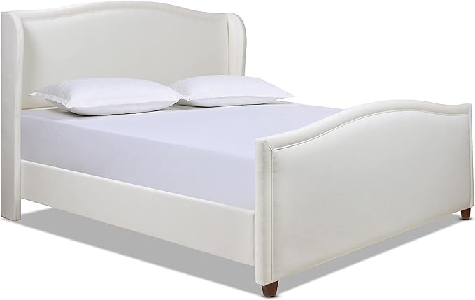 Jennifer Taylor Home Carmen King Upholstered Wingback Panel Bed Frame | Amazon (US)