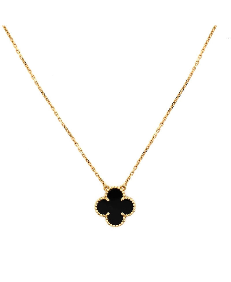 Pre-Owned Van Cleef & Arpels Vintage Alhambra Pendant Necklace 18K Gold and Onyx, 14.5 - 16.25 | Bloomingdale's (US)