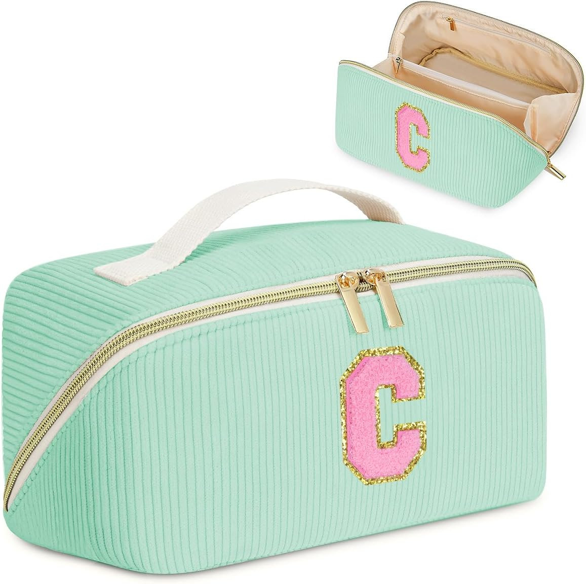 Graduation Gift for Her - Personalized Cosmetic Bag, Inital Makeup Bag Gift Preppy Stuff Bag Birt... | Amazon (US)