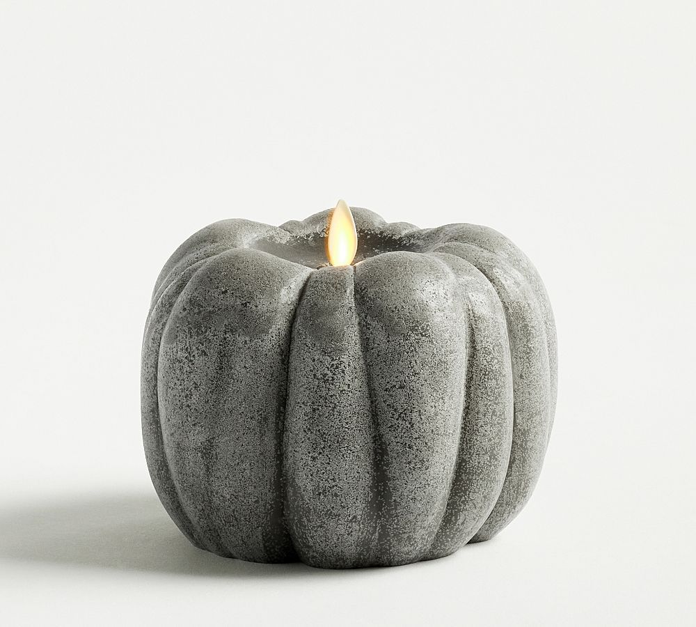 Premium Flickering Flameless Wax Pumpkin Candle | Pottery Barn (US)