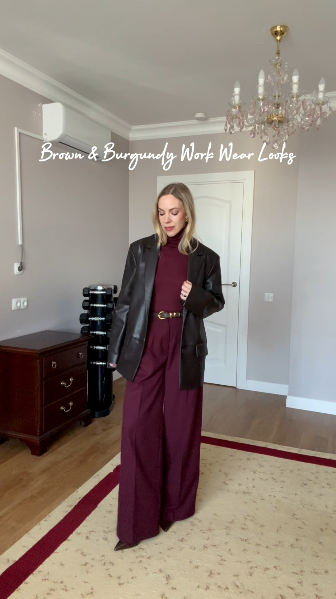 Brown and burgundy fall workwear looks, Zara faux leather blazer, burgundy trousers, chocolate brown blazer outfits, style over 40 

#LTKOver40 #LTKWorkwear #LTKStyleTip