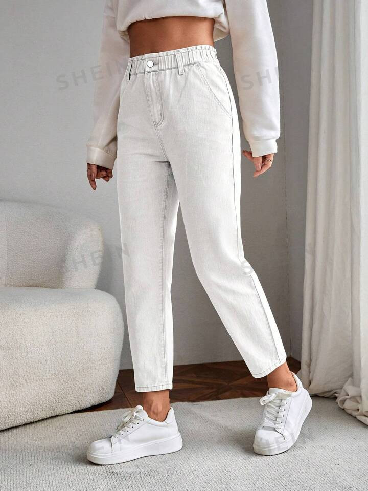 High Waist Mom Fit Jeans | SHEIN