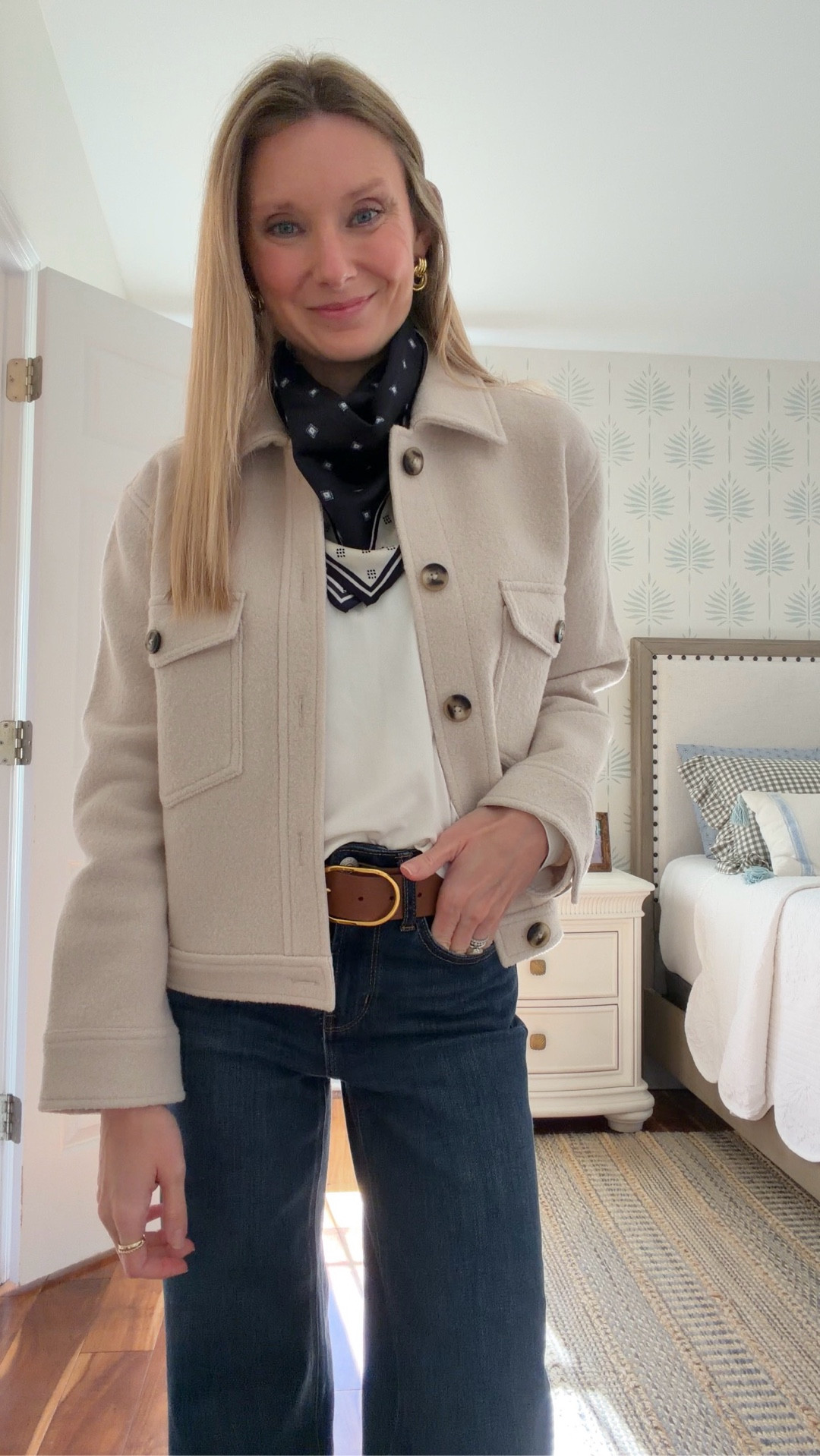 I love adding a fun neck scarf to jazz up winter basics for a fun new look! 

Quince / winter style / silk scarf / cropped jacket / wide leg jeans / outfit of the day 

#LTKootd #LTKSeasonal #LTKmomlife