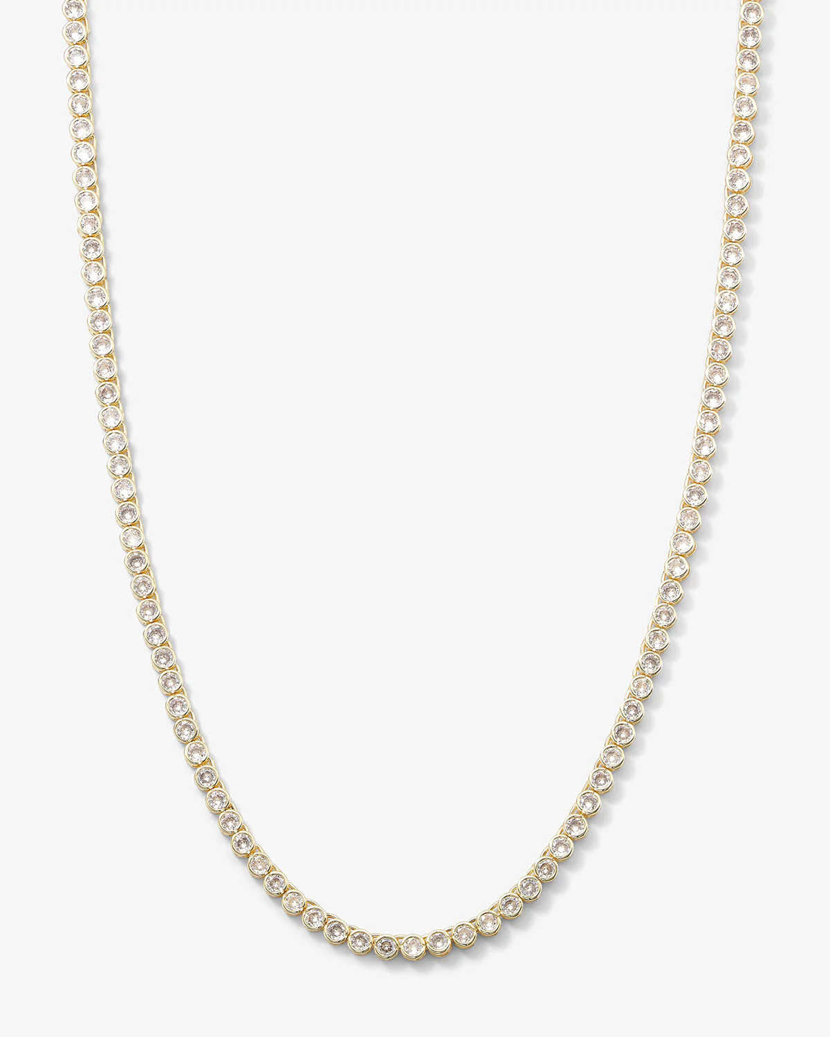 Baroness Tennis Necklace 18"" - Gold| White Diamondettes | Melinda Maria Jewelry