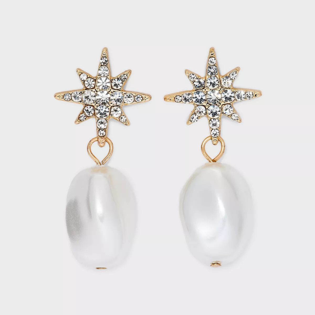 Star Post with Pearl Drop Earrings - A New Day™ Gold | Target