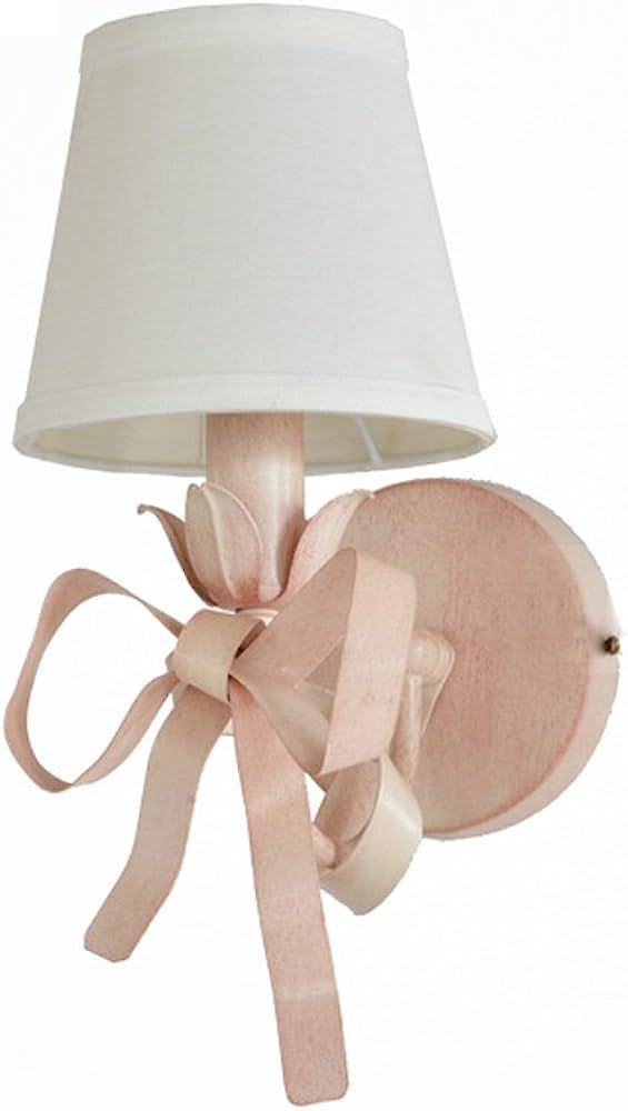 Zytyeu Wrought Iron Wall Lamp Creative Pink Bow American Children's Room Girls Bedroom Living Room A | Amazon (US)