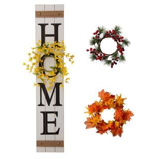 Glitzhome® 42" Wooden Home Porch Sign with Changeable Wreaths | Michaels Stores