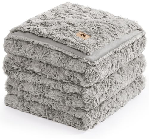 UGG Faux Fur King Size Blanket, Double-Sided Warm Cozy Blanket, Extra Large Throw for Sofa, Bedding for California King Size Bed, Cute Room Decor, 279 x 228-cm, Seal Grey (Adalee) | Amazon (CA)