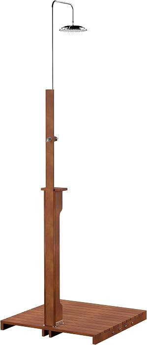 SEI Furniture Rain-Style Outdoor Shower, Oiled Eucalyptus - Natural | Amazon (US)