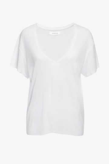 Deep Vneck Tshirt - White | ANINE BING