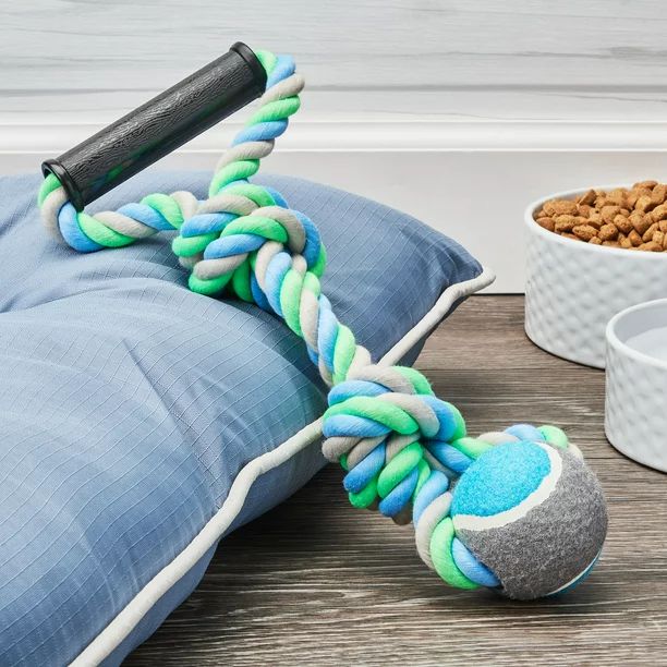 Vibrant Life Medium Polyester & Cotton Rope Chew Toy with Tennis Ball | Walmart (US)