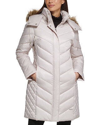 Kenneth Cole Women's Faux-Fur-Trim Hooded Puffer Coat & Reviews - Coats & Jackets - Women - Macy'... | Macys (US)