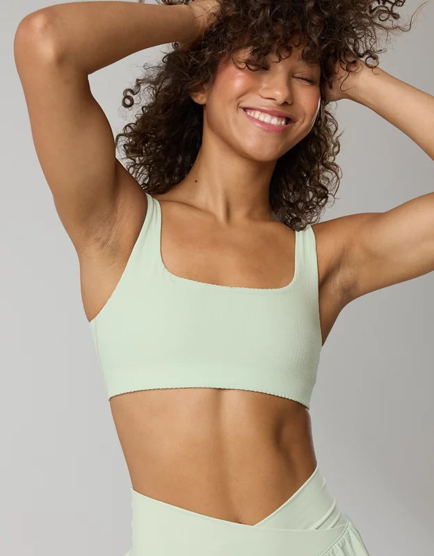 OFFLINE By Aerie Seersucker Classic Sports Bra | Aerie