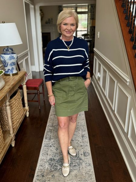 Loving this utility skirt for Spring! So many different ways to wear it. 

Spring outfit
Utility skirt
Affordable
Stripes
Loafers
Pearls

#LTKfindsunder100 #LTKover40 #LTKstyletip