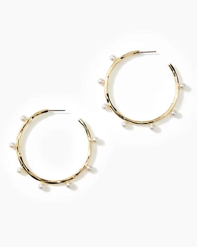 Gemma Pearl Hoop Earrings | Lilly Pulitzer