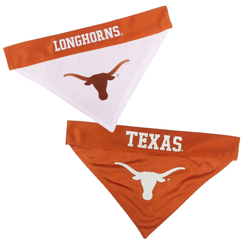 Pets First Collegiate Pet Accessories, Reversible Bandana, Texas Longhorns, Small/Medium | Amazon (US)