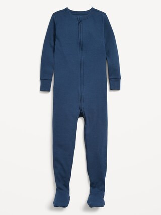 Snug-Fit 2-Way-Zip Ribbed Pajama One-Piece for Toddler & Baby | Old Navy | Old Navy (US)