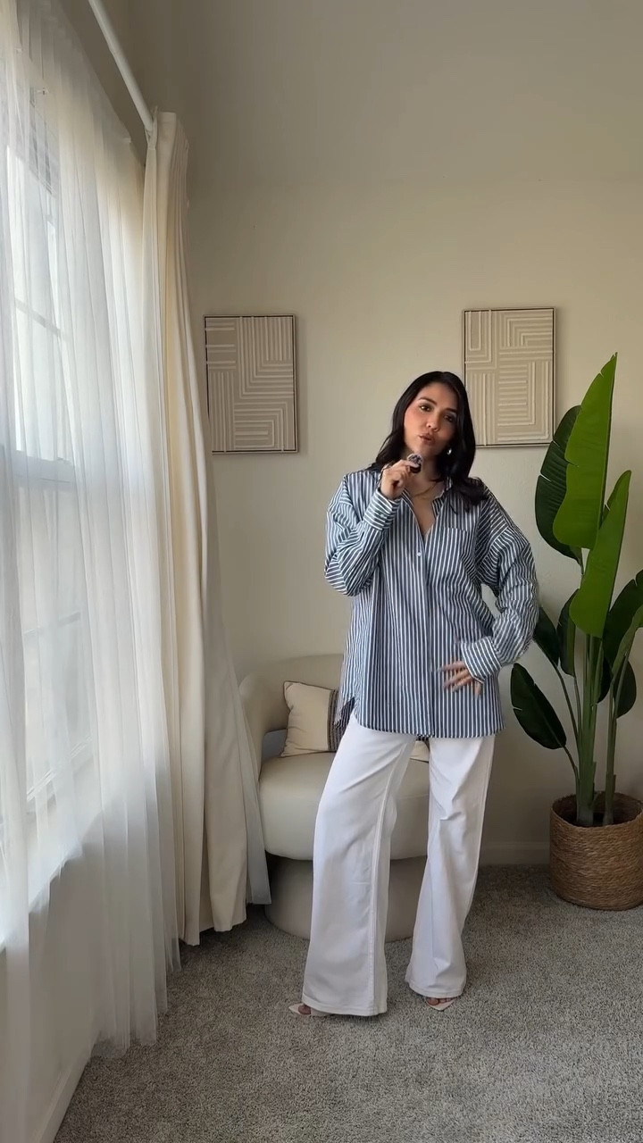 Outfit del día para primavera 🌼💙 #springoutfit #springfashion 
Camisa @hm 
Pantalón @hm 
Tacones @fashionnova 
Perfume @kayali
