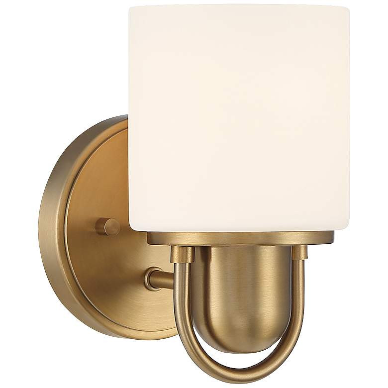 Possini Euro Copenhagan 8 1/4" High Warm Brass Wall Sconce - #420F2 | Lamps Plus | Lamps Plus