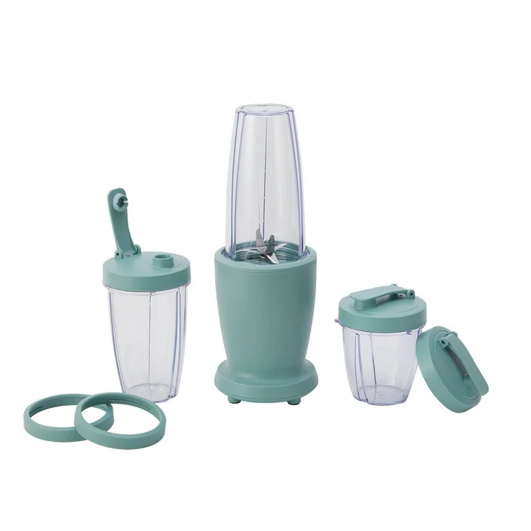 Mainstays 10-Piece Blender Set, Green Sage, 300W, with 3 Jars (10oz, 16oz, 18oz), 2 Drinking Lids... | Walmart (US)
