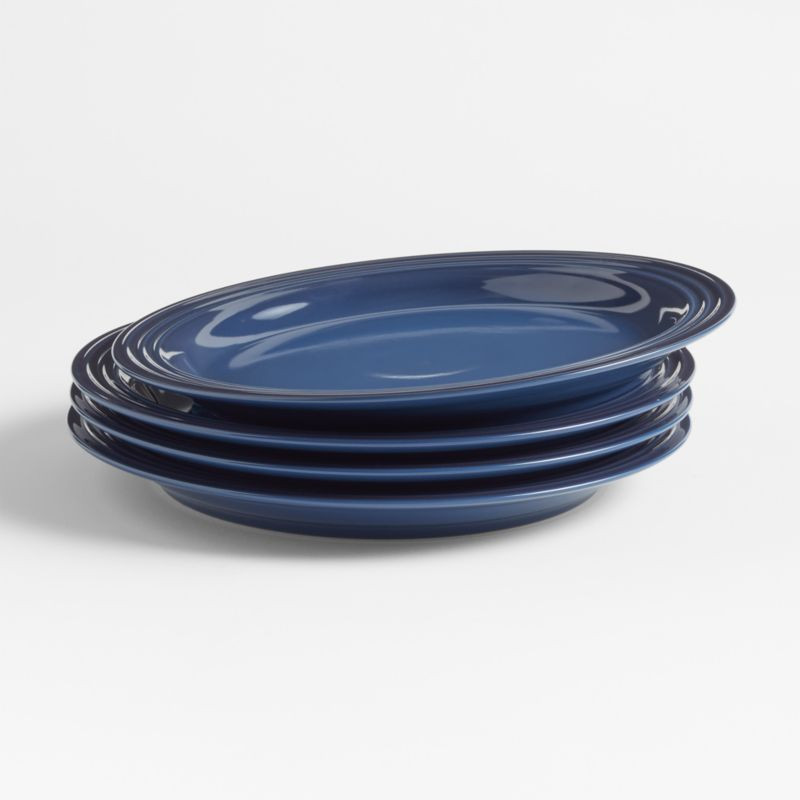 Le Creuset Ink Blue Dinner Plates, Set of 4 + Reviews | Crate & Barrel | Crate & Barrel