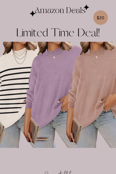 Amazon Spring Sale / ZESICA Women's 2024 Fall Casual Long Sleeve Crew Neck Side Slit Oversized Ribbed Knit Pullover Sweater Tops / work outfit / work top 

#LTKfindsunder50 #LTKworkwear #LTKover40