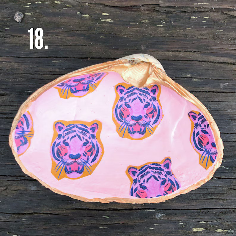 Shell Catch-all Dish, Jewelry Dish, Key Holder, Trinkets, Animals, Flower, Tiger, Zebra, Earring ... | Etsy (US)