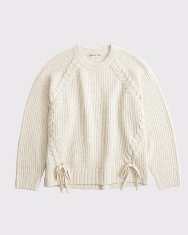 Dad Lace-Up Crew Sweater | Abercrombie & Fitch (US)
