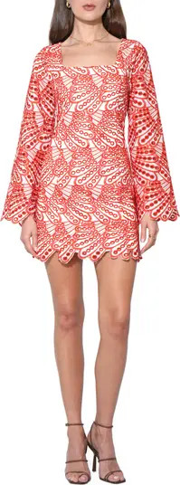 Adelyn Rae Regina Scallop Long Sleeve Minidress | Nordstrom | Nordstrom