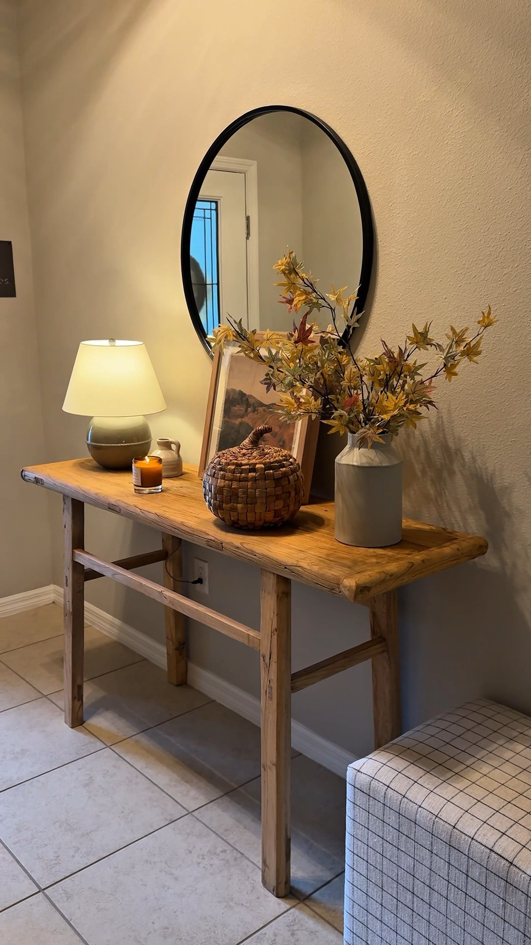 This tall wooden entryway console table is the find I keep getting asked about. The warm wood tone and slim depth make it perfect for a narrow entryway, and it looks so much more expensive than it was.

#LTKSaleAlert #LTKHome #LTKSeasonal