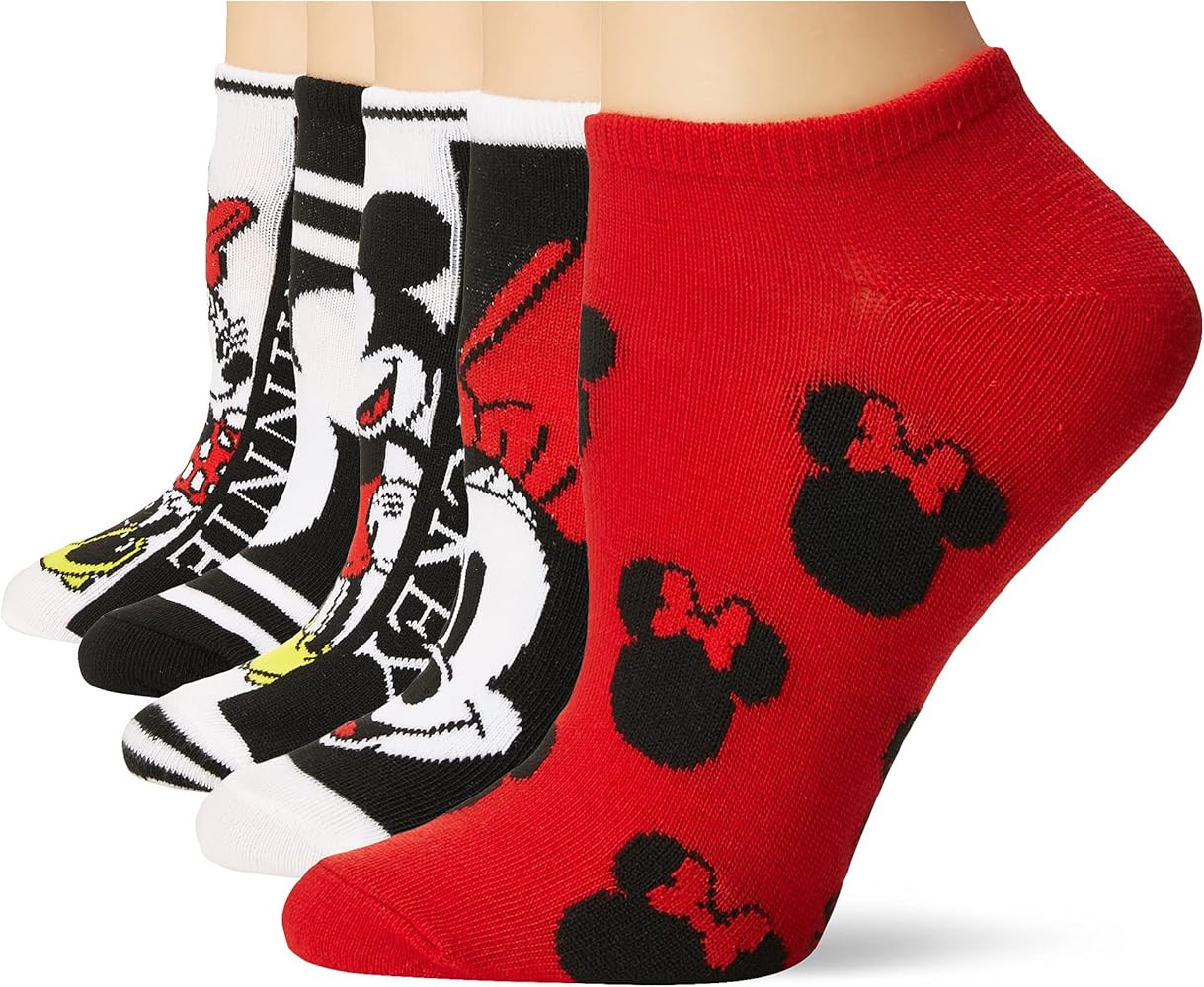 Disney Women's Mickey Mouse 5 Pack No Show Socks | Amazon (US)