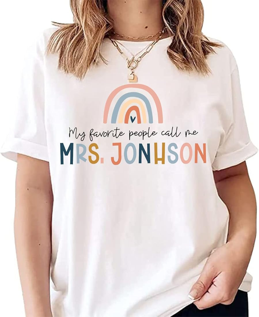 NAZENTI Personalized Teacher Shirts - Custom Teacher Outfits for Women, Cute Teacher Clothes, Tea... | Amazon (US)