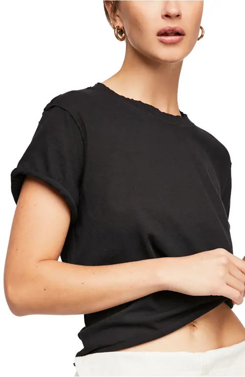 Free People The Perfect T-Shirt in Black at Nordstrom, Size X-Large | Nordstrom
