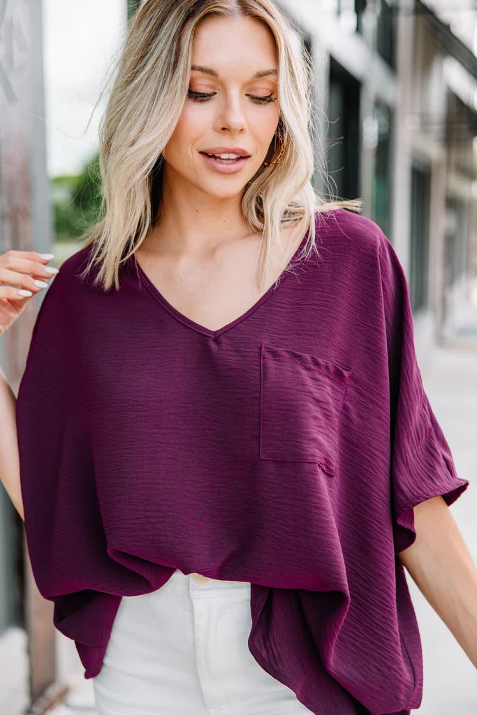 Couldn't Be Better Plum Purple Top | The Mint Julep Boutique