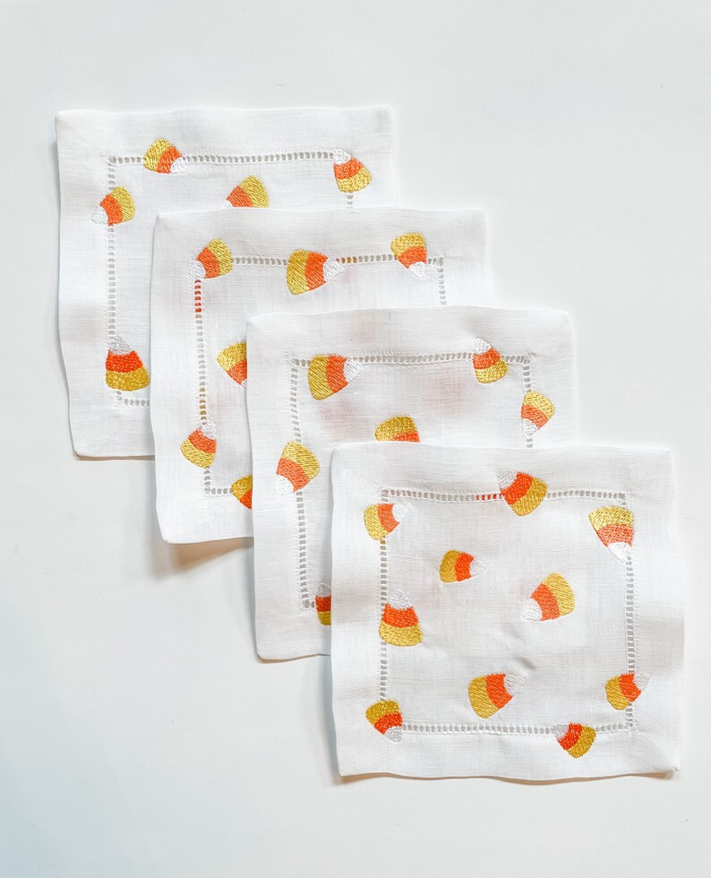 Candy Corn Coasters IN STOCK Cocktail Coasters Gift - Etsy | Etsy (US)