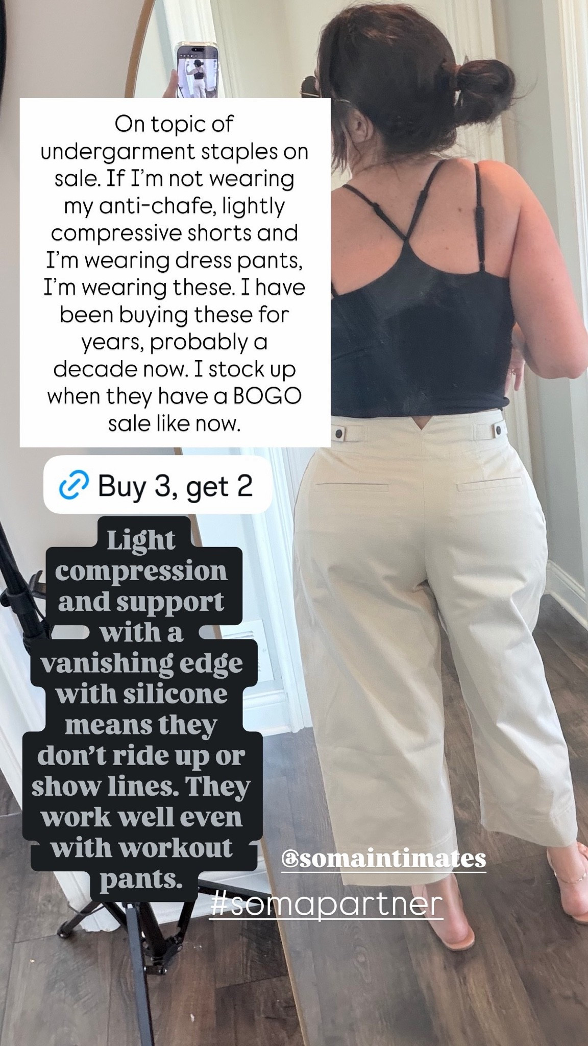Also on the topic of undergarment sales, I LOVE these slimming light-compression panty briefs from Soma, and they’re currently Buy 3 Get 2 Free. Truly my go-to panty for wearing under dress pants. The vanishing silicone edge means no riding up, no wedgies, and no panty lines. They’re even near-invisible under workout leggings.

#LTKSaleAlert #LTKMidsize #LTKgrwm
